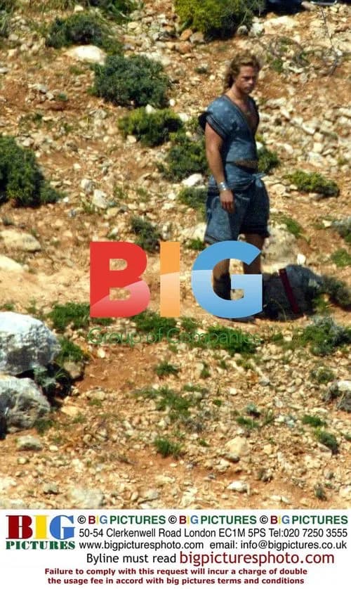 Brad Pitt on Set of 'Troy' in Italy