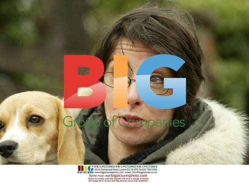 TV Presenter Sue Perkins with Dog in North London