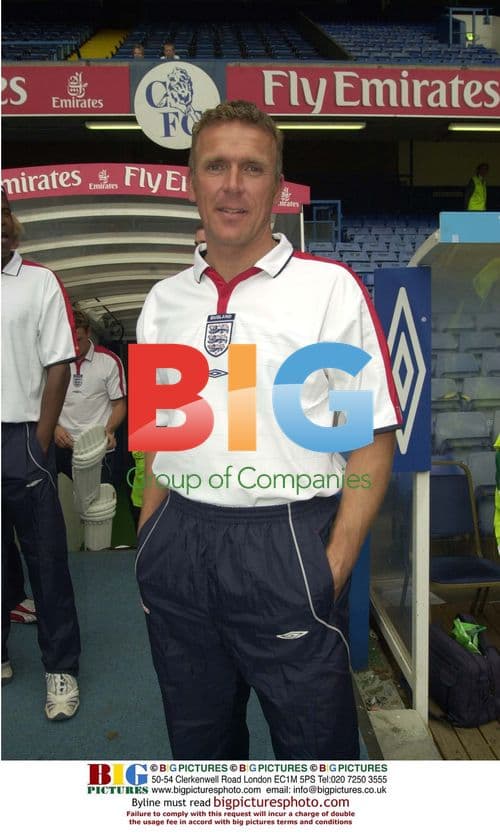 Alec Stewart plays cricket at Stamford Bridge