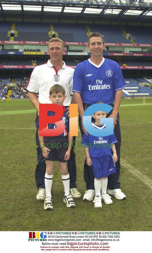 Alec Stewart plays cricket at Stamford Bridge