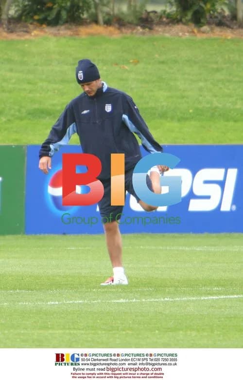 David Beckham training with England