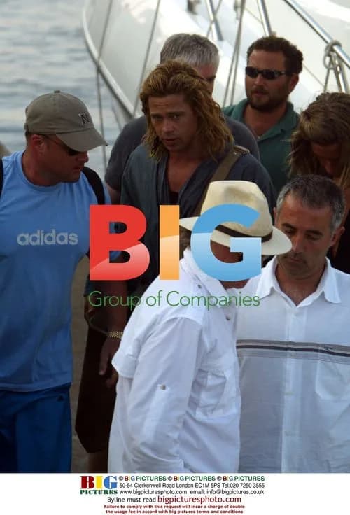 BRAD PITT ON FILM SET IN MALTA