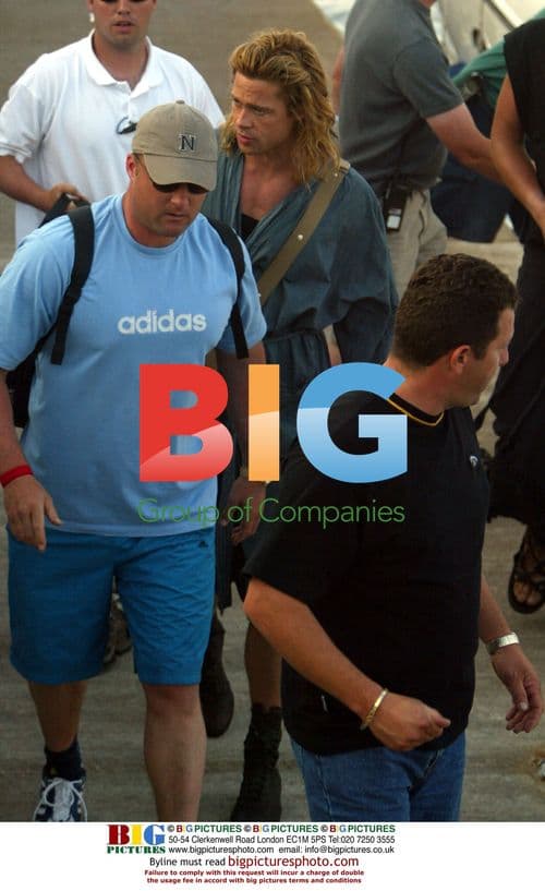 Brad Pitt on Set for 'Troy' in Malta