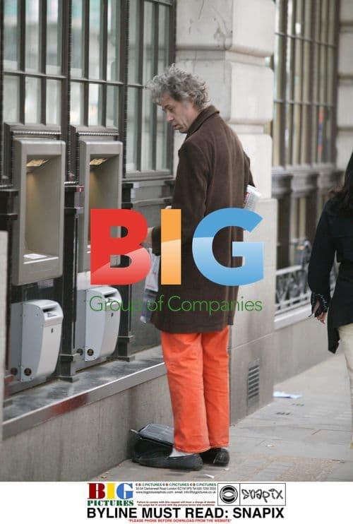 Sir Bob Geldof Using Cashpoint in London