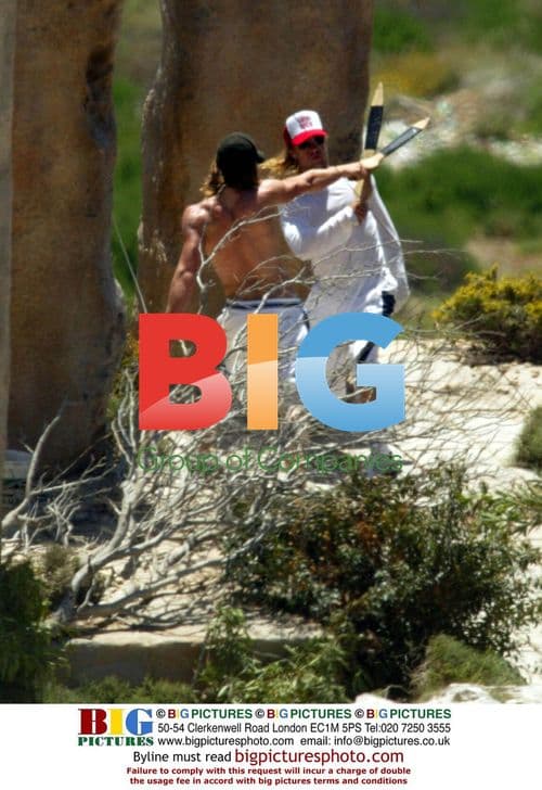 Brad Pitt and Garrett Hedlund Sword Fight on 'Troy' Set