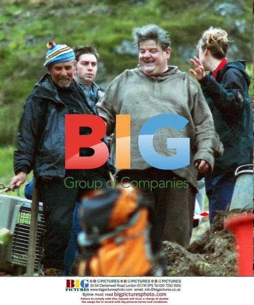 Robbie Coltrane on Hagrid's set in Glencoe