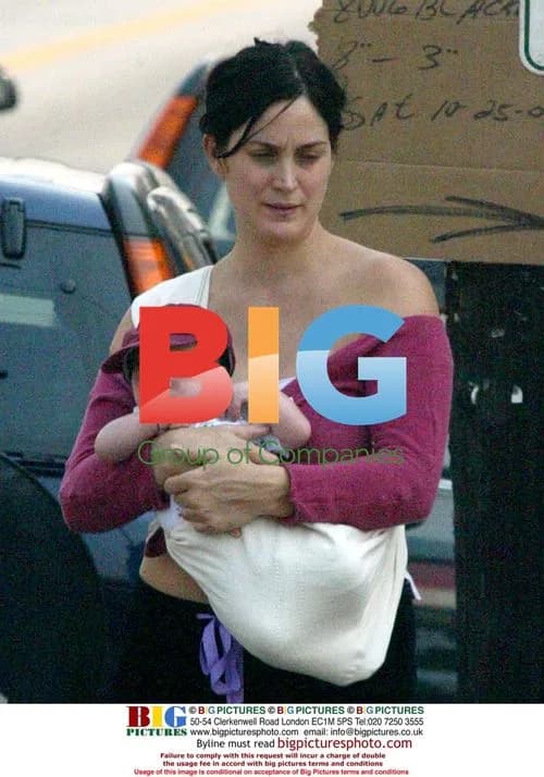 Carrie Ann Moss and family out in West Hollywood