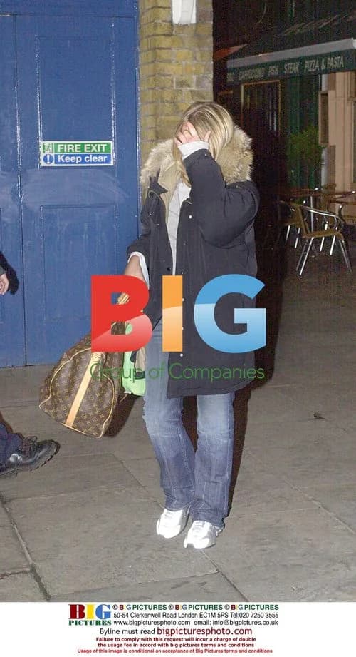 Patsy Kensit leaving the Albery Theatre