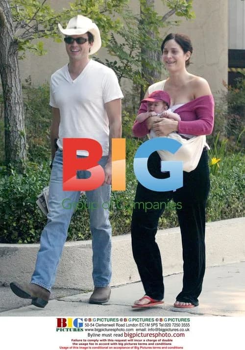Carrie Ann Moss and Family in West Hollywood