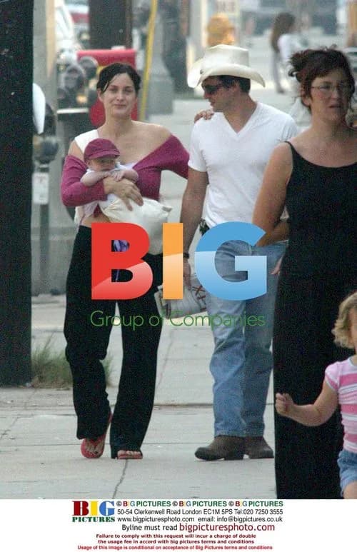 Carrie Ann Moss with Husband and Baby in West Hollywood