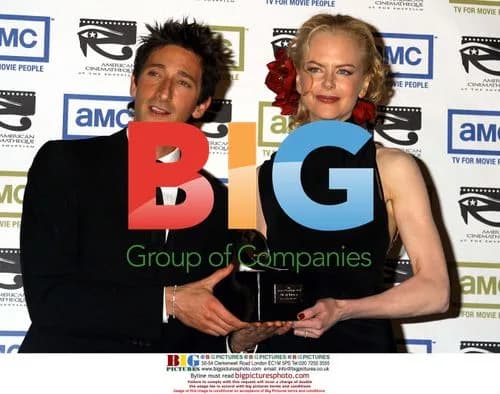 Adrien Brody and Nicole Kidman at American Cinematheque Award