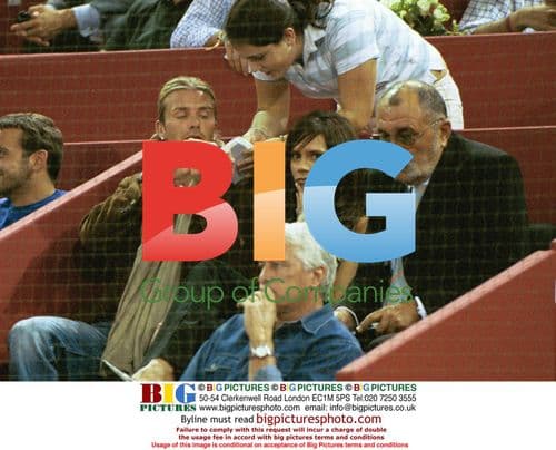 David and Victoria Beckham at Masters Tennis Match