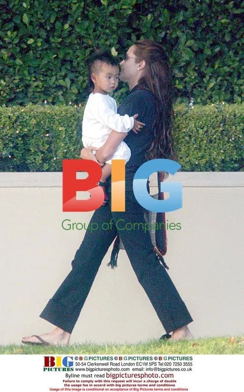 Angelina Jolie playing with son Maddox