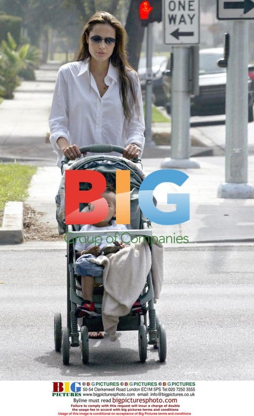Angelina Jolie out shopping with son