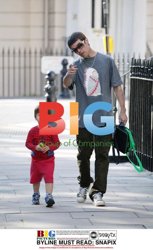 Ian Brown Out with Son in Spiderman Outfit