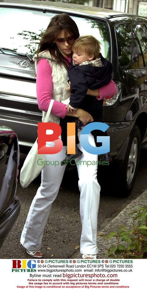 Liz Hurley out with son Damien