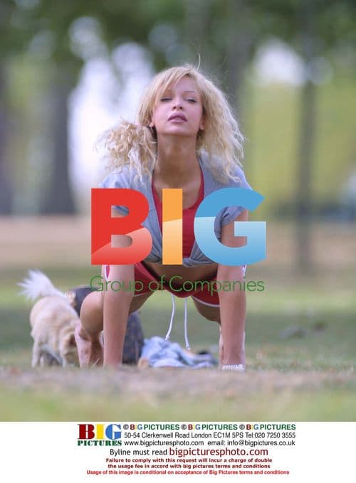 Alicia Douvall Exercises in London Park