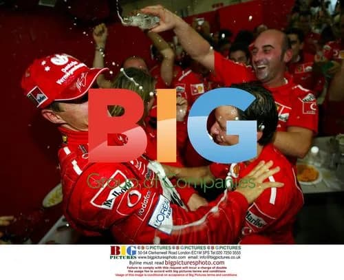 Michael Schumacher celebrates 6th F1 title