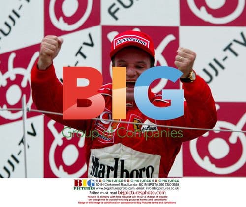 Rubens Barrichello Celebrates Japanese GP Win