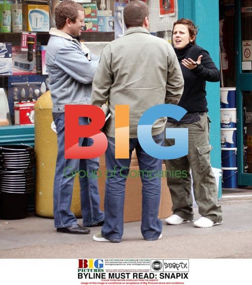 DJ Chris Moyles, Jon Colshaw, and Rhona Cameron chat