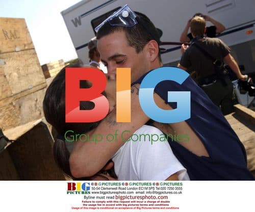 Steve-O and girlfriend Candy Drewsen on set of High Chaparall