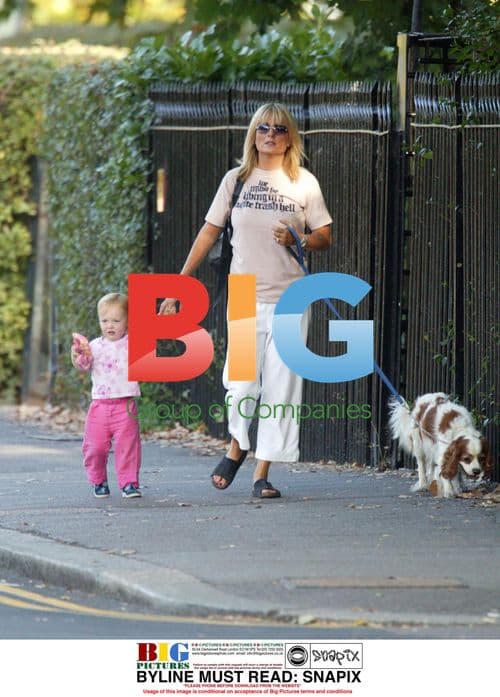 TV Host Gaby Roslin in Park with Daughter & Dog