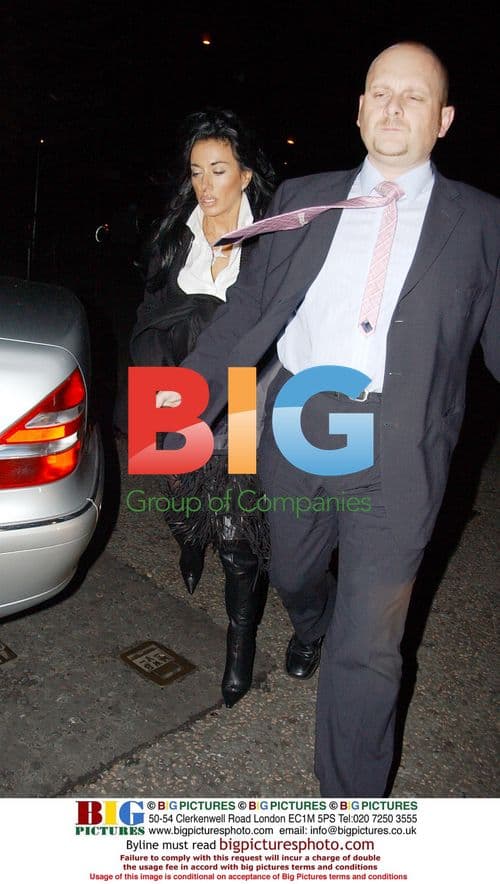 Nancy Dell'Olio outside Nobu in London