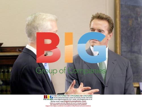 Arnold Schwarzenegger and Gray Davis in Sacramento