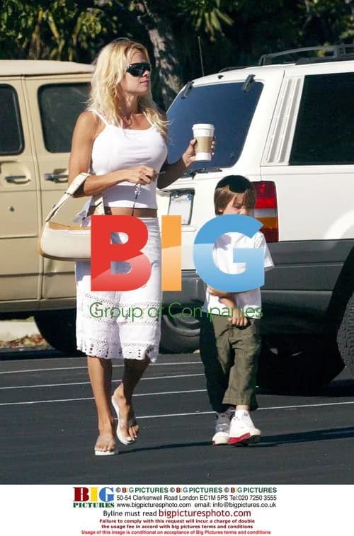 Pamela Anderson Shopping with Sons in Malibu