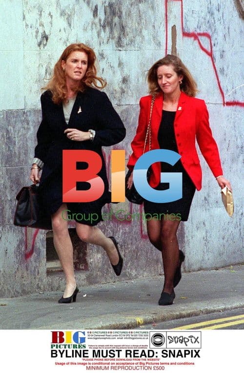 Duchess of York and assistant walk in London