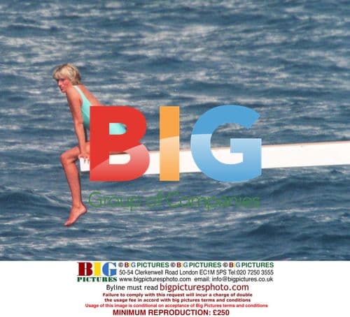 Diana and Dodi Al Fayed on yacht near Portofino