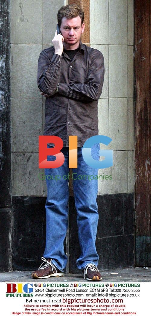 John Gordon Sinclair chatting on phone in London