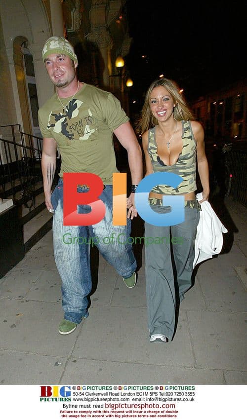 Jodie Marsh and boyfriend Fran at the Wellington Club