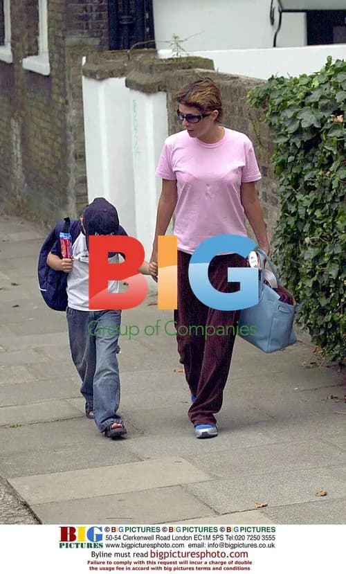 Sadie Frost and son Rafferty return home