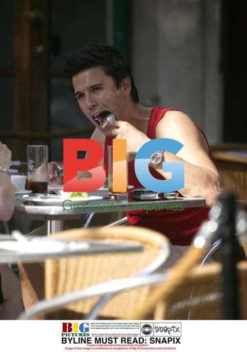 Jeremy Edwards lunching with friend in North London