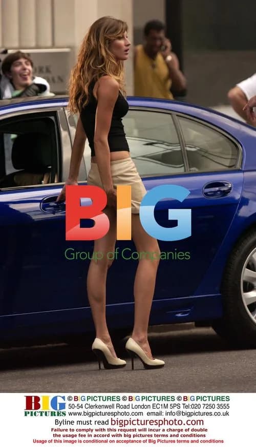 Gisele Bundchen on set of Taxi film
