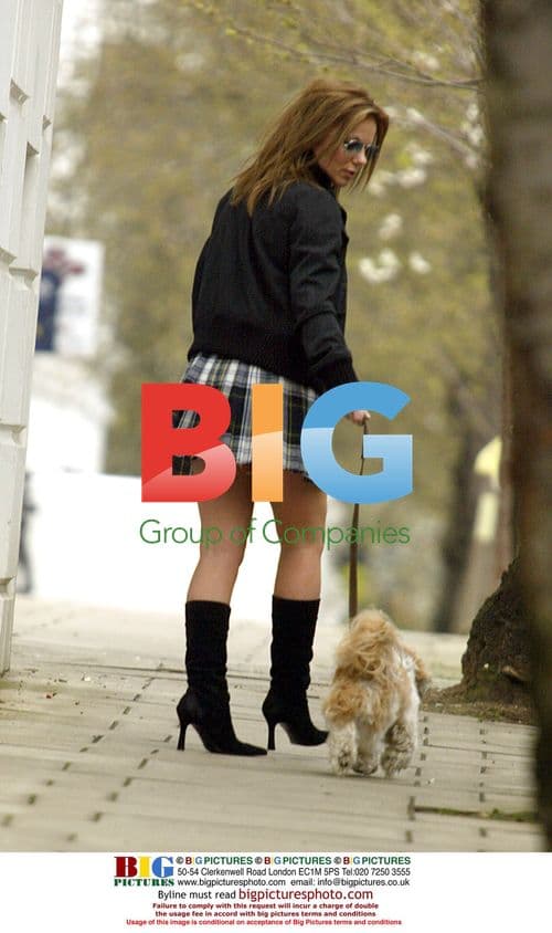 Geri Halliwell walking dog in London