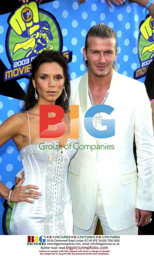 Victoria and David Beckham at 2003 MTV Movie Awards