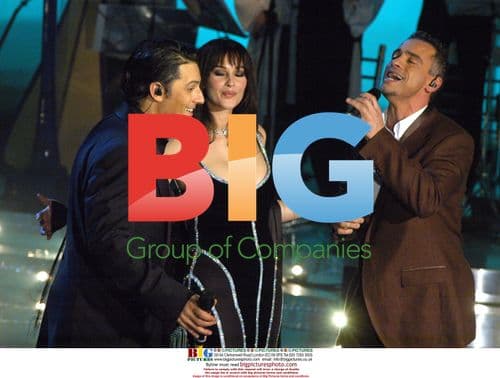 Fiorello, Bellucci and Ramazzotti at TV Show