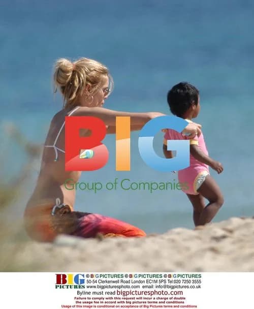 Esther Cañadas and Daughter in Ibiza