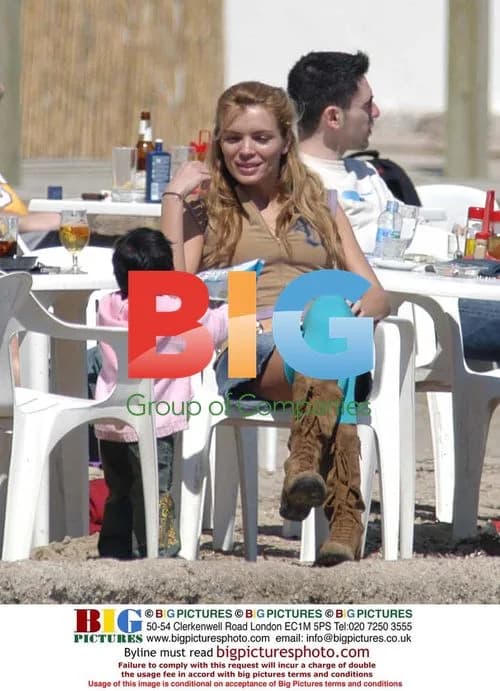 Esther Cañadas and Daughter in Ibiza