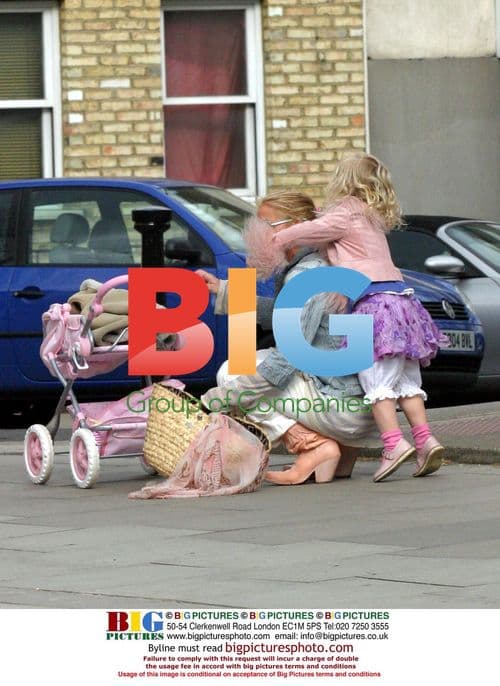 Meg Matthews and daughter in London