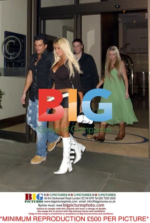 Jordan, Peter Andre, Jennifer Ellison, and Tony Richardson dine out in London