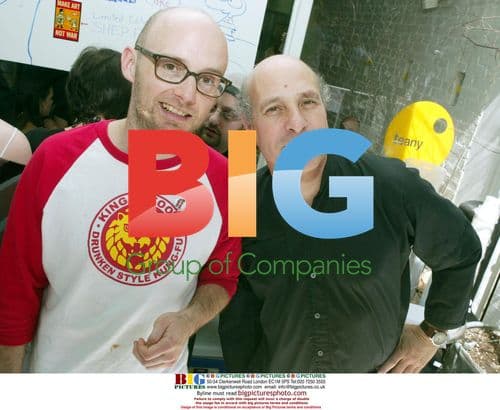 Moby and Greg Palast at 'Bake Sale For Democracy'