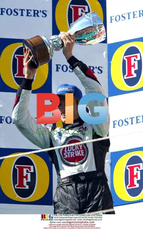 Jenson Button Celebrates 2nd Place Podium Finish