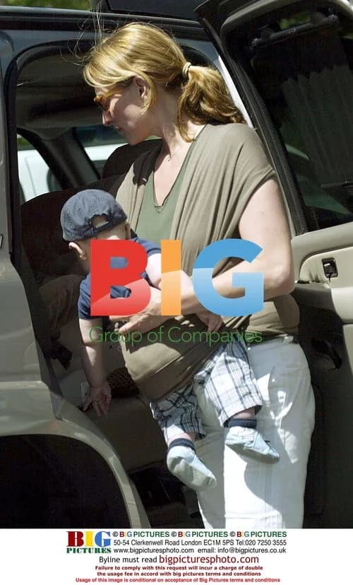 Tatjana Patitz with newborn son Jonah in Malibu, CA