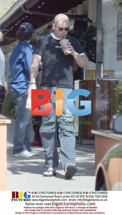 Bruce Willis Gets Iced Coffee in Malibu