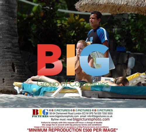 Joanna Taylor relaxes at Mauritius beach resort