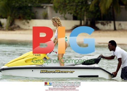 Abi Titmuss on Jet Ski