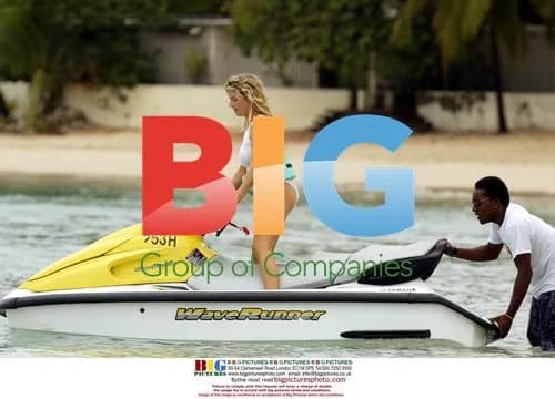 Abi Titmuss on Jet Ski